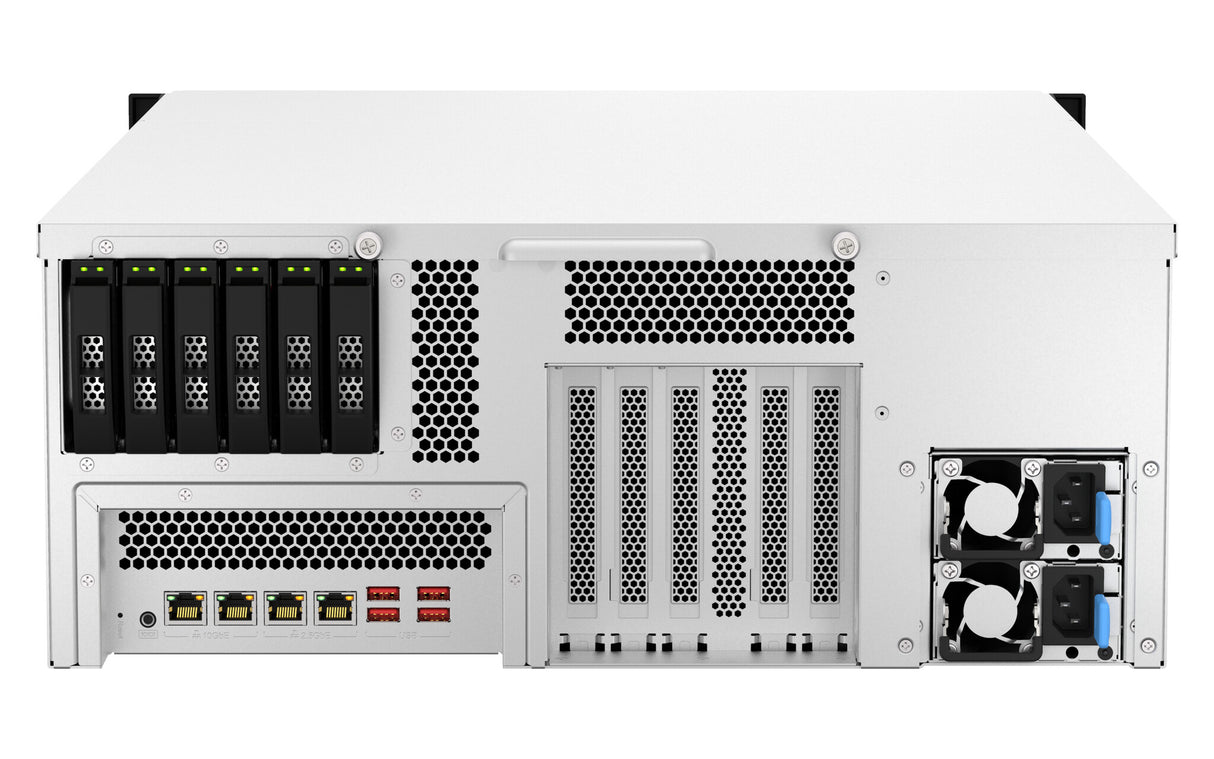 QNAP TS-H3087XU-RP NAS Rack (4U) Intel Xeon E E-2378 64 GB DDR4 0 TB QuTS hero Black, White