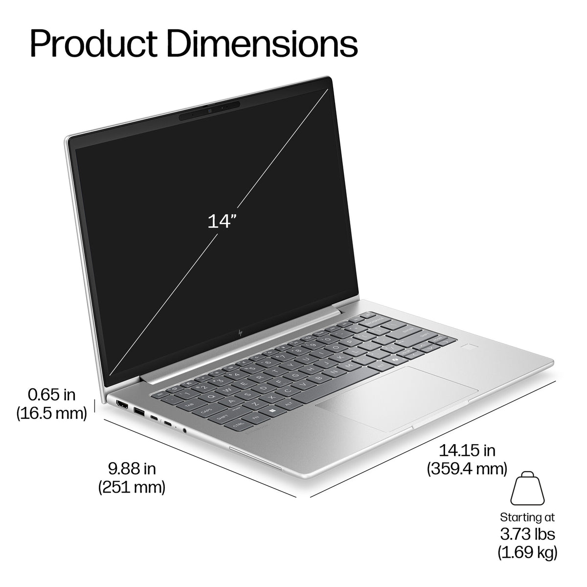 HP EliteBook 6 G2i 14 inch Notebook AI PC Intel Core 7 350 Laptop 35.6 cm (14") WUXGA 16 GB DDR5-SDRAM 512 GB SSD Wi-Fi 7 (802.11be) Windows 11 Pro Silver