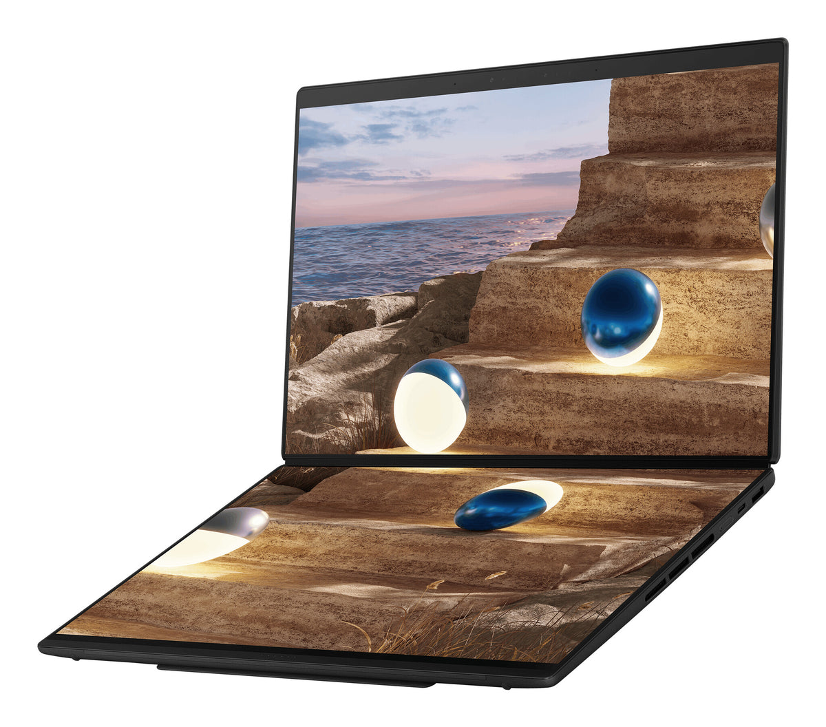 ASUS Zenbook Duo UX8407AA-SN429W Copilot+ PC Intel Core Ultra 9 386H Hybrid (2-in-1) 35.6 cm (14") Touchscreen 3K 16 GB LPDDR5x-SDRAM 1 TB SSD Wi-Fi 7 (802.11be) Windows 11 Home Grey QWERTY UK English