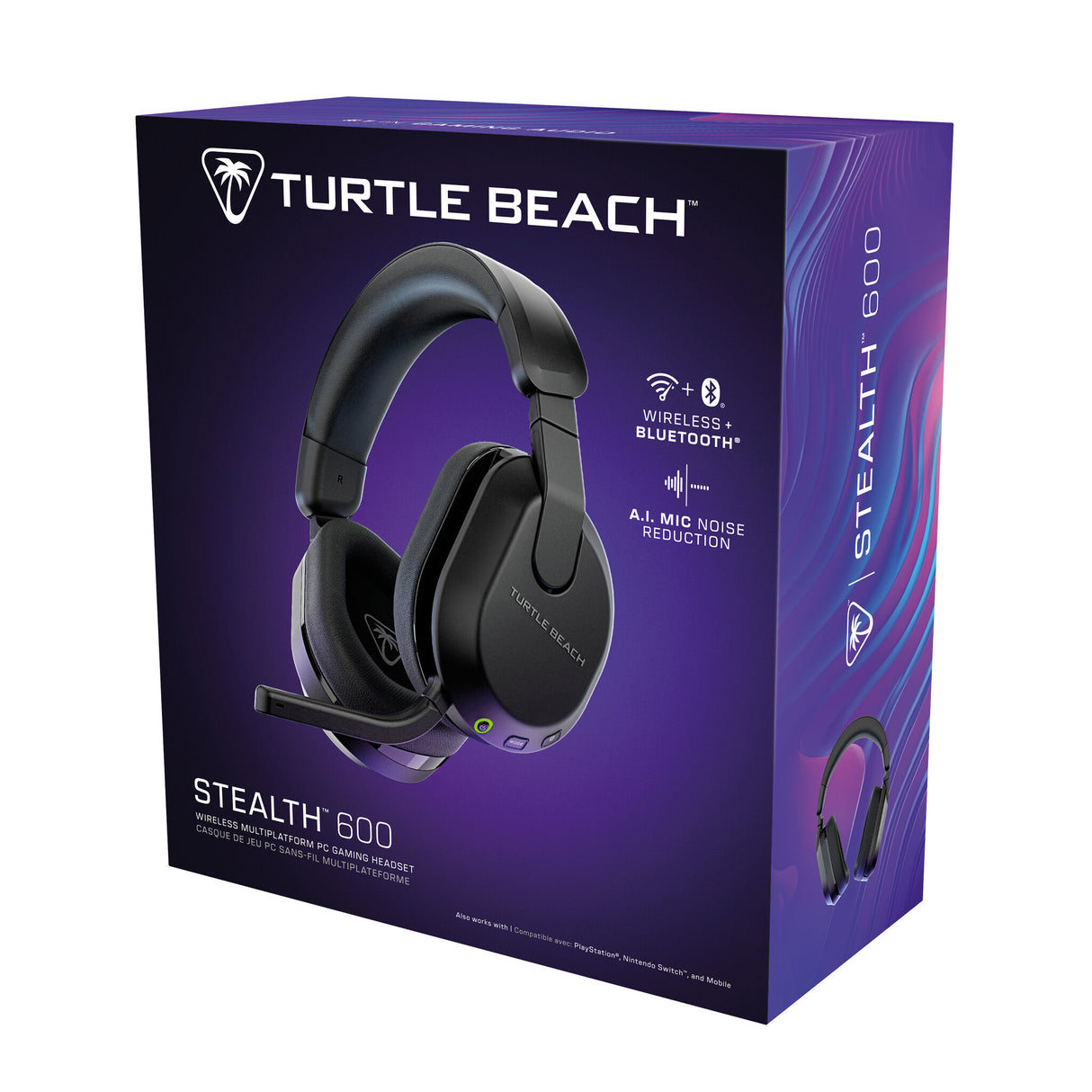 Turtle Beach Stealth 600 Black PC Wireless Gaming Headset with up to 80 hour Battery, 50mm Speakers and Bluetooth for PC, PS5, PS4 and Mobile