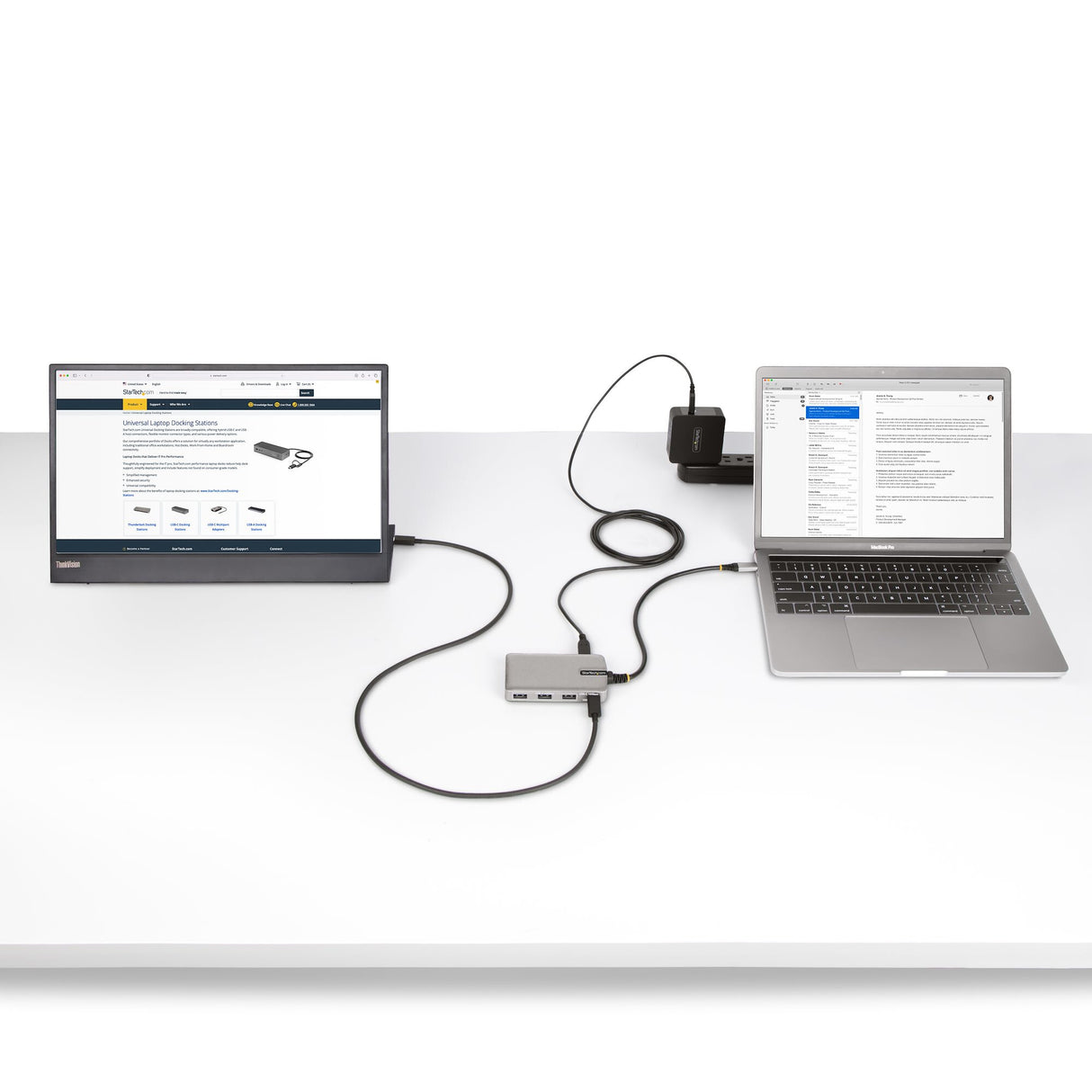 StarTech.com 4-Port USB-C Hub with USB-C DP Alt Mode Video Output 4K 60Hz - 3x USB-A, 1x USB Type-C, 100W Power Delivery Pass-Through, USB 3.2 10Gbps, 1ft/30cm Cable, Portable USB Hub