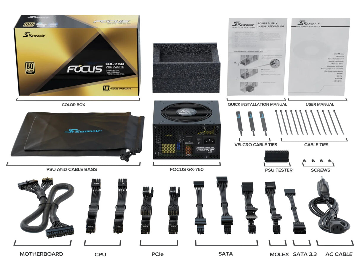 Seasonic Focus GX power supply unit 750 W 20+4 pin ATX ATX Black