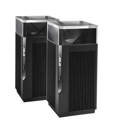 Asus (ZenWiFi Pro ET12) AXE11000 Wi-Fi 6E routeurs maillés tri-bande, paquet de 2, AiMesh Tech, WAN 2,5G, LAN 2,5G, LAN 2x Go, commande vocale