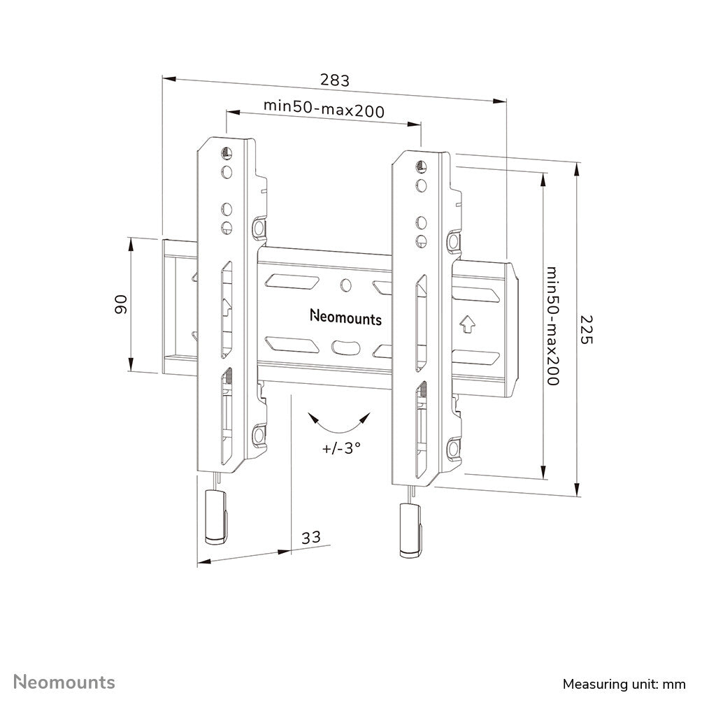 Neomounts WL30S-850BL12 TV mount wall 24-65" - fixed - lockable - fast installation