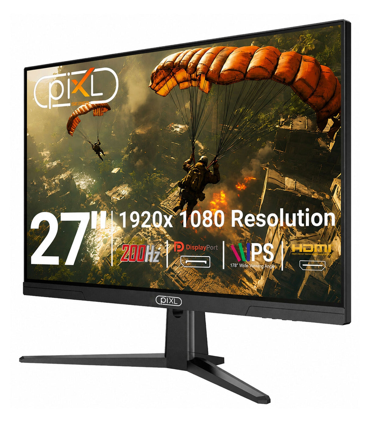 piXL X-Series GS27IDPHA 27 Inch Full HD IPS Gaming Monitor with 200Hz Refresh Rate, 1920 x 1080 Resolution, 0.5ms Response Time, HDMI 2.0 & DisplayPort 1.4