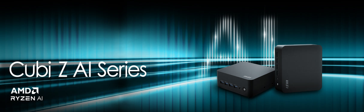 MSI Cubi Z AI 8M AMD Ryzen 5 8645HS Desktop PC, SFF, Mini Computer, HTPC, (16GB RAM, 512GB Storage, Windows 11 PRO), AMD Radeon Graphics/DDR5/Dual HDMI/Dual LAN/WiFi 6E/BT 5.3/VESA
