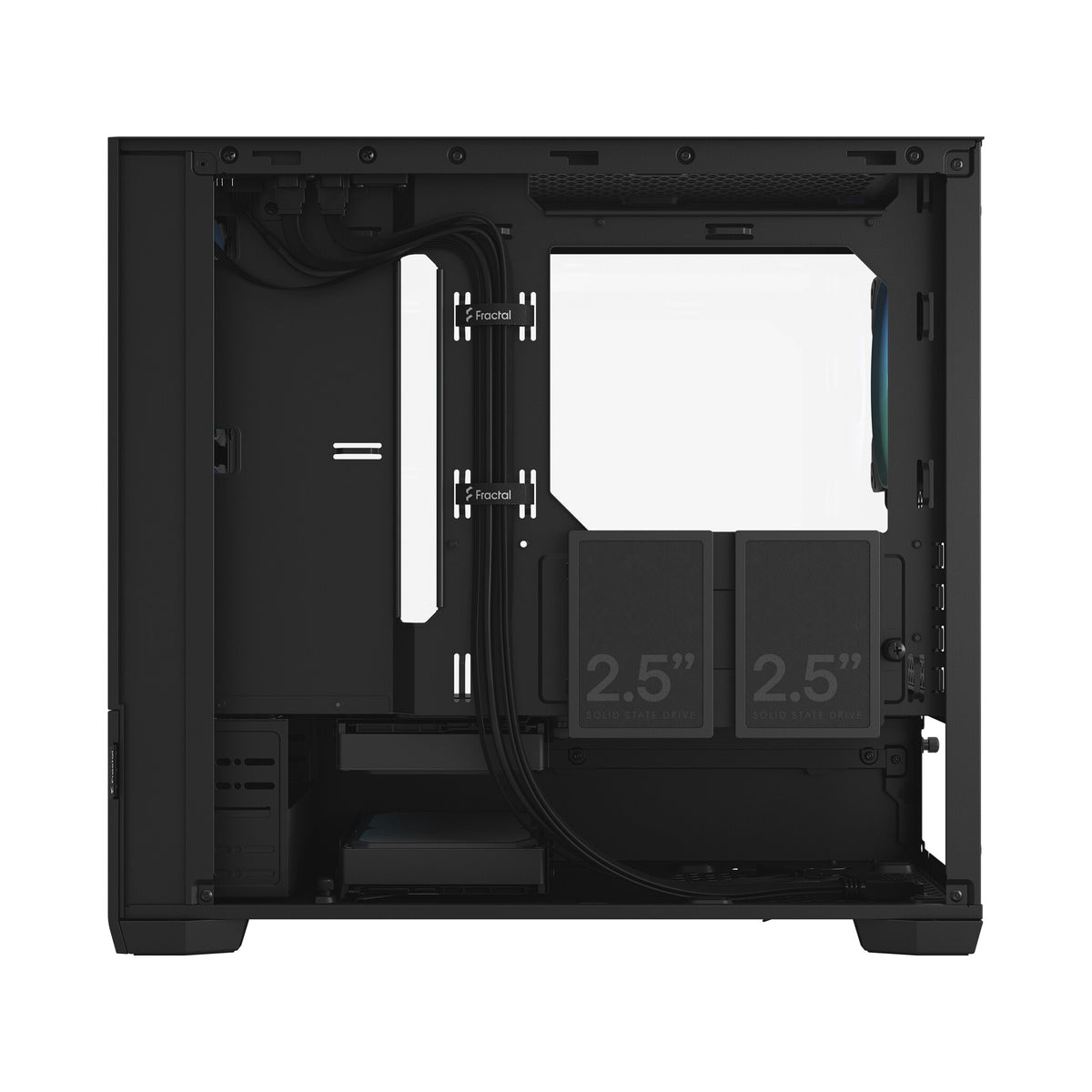 Fractal Design Pop Mini Air RGB (Noir TG) Boîtier de jeu avec fenêtre en verre transparent, Micro ATX, façade en maille hexagonale, 3 ventilateurs RVB et contrôleur ARVB
