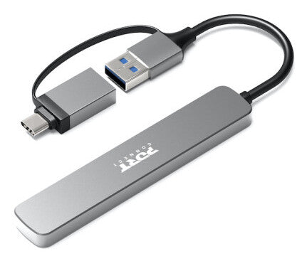 Port Designs 900161 interface hub USB 2.0 Type-A 5000 Mbit/s Silver