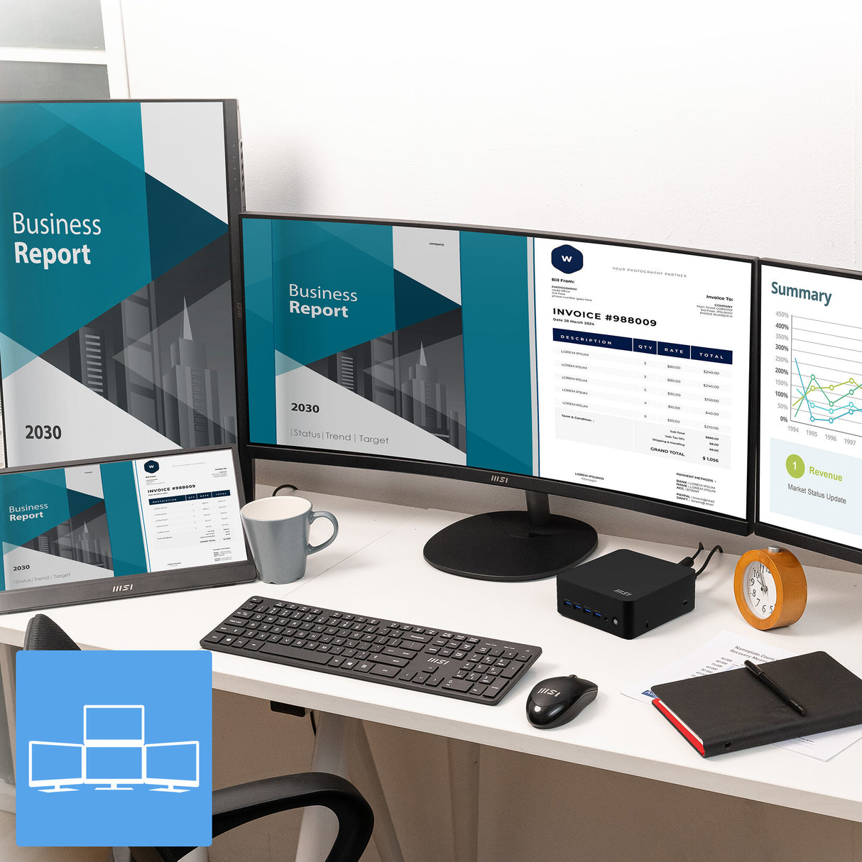MSI Cubi Z AI 8M AMD Ryzen 7 8845HS, Desktop PC, SFF, Mini Computer, HTPC, (16GB RAM, 1TB Storage, Windows 11 PRO), AMD Radeon Graphics/DDR5/Dual HDMI/Dual LAN/WiFi 6E/BT 5.3/VESA