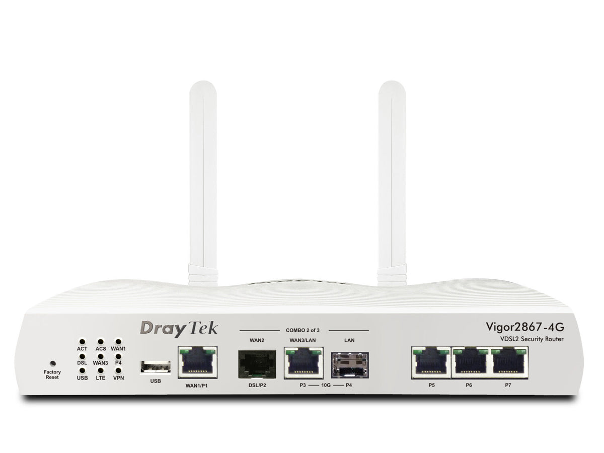 DrayTek Vigor 2867-5G Multi-Gigabit Multi-WAN VDSL & FTTP Firewall VPN Router with integrated 5G/4G Modem