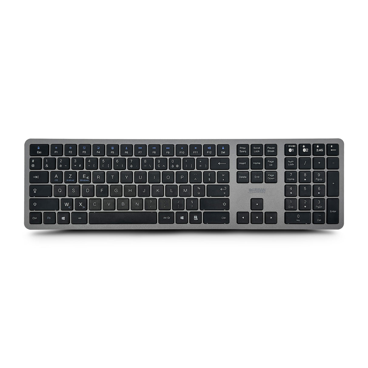 Urban Factory ONLEE: RECHARGEABLE COMBO KEYBOARD AND MOUSE - BLUETOOTH & 2.4GHZ - UK LAYOUT
