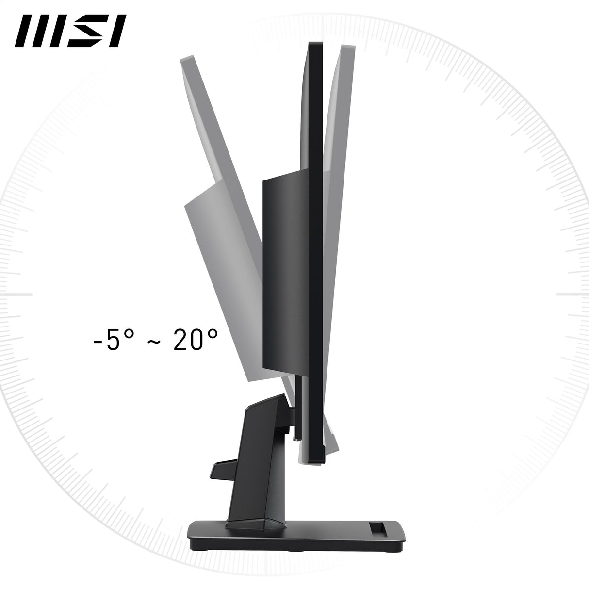 MSI Pro MP245G 24 Inch Monitor, FHD (1920 x 1080), 100Hz, IPS, 1ms, 1x HDMI 1.4b, 1x DP 1.2a output, 1x D-Sub(VGA), Built-in Speakers, Anti-Glare, Anti-Flicker, Less Blue light, TÜV Certified, VESA, Kensington, Black