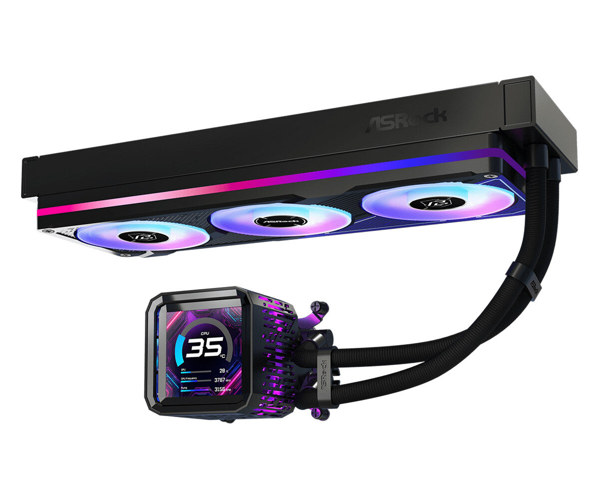 Asrock Phantom Gaming 360 LCD Processor Liquid cooling kit 12 cm Black