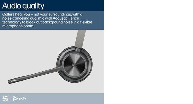 POLY Voyager 4320-M Microsoft Teams Certified Headset +BT700 dongle +Charging Stand