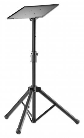 Manhattan Tripod Floor Mount for TV/Monitor/Projector/Laptop, For screens: 13" to 32", VESA compatability: 75x75 and 100x100mm - check the dimensions of the four mounting holes on back of screen to ensure it fits, Max 15kg, Height Adjustable, Black, Brack