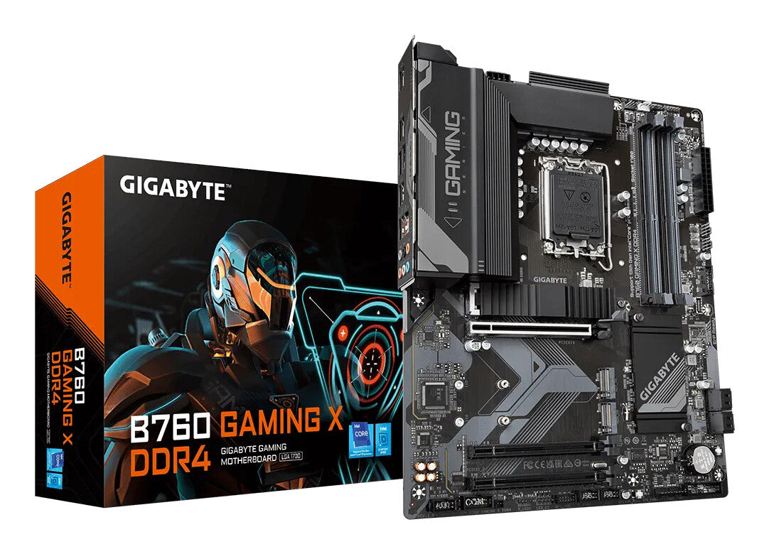 Placa base Gigabyte B760 GAMING X DDR4, Intel Socket 1700, 12.ª/13.ª generación, 3 x PCIe 4.0 M.2, ATX, USB frontal tipo C, LAN 2,5 GbE, HDMI, DisplayPort, Smart Fan 6, Q-Flash Plus