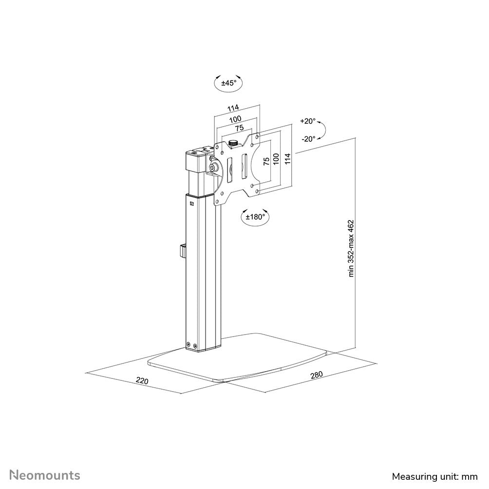 Neomounts FPMA-D865BLACK Monitor stand 10-32" - gas spring