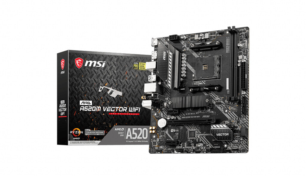 MSI MAG A520M VECTOR WIFI motherboard AMD A520 Socket AM4 micro ATX