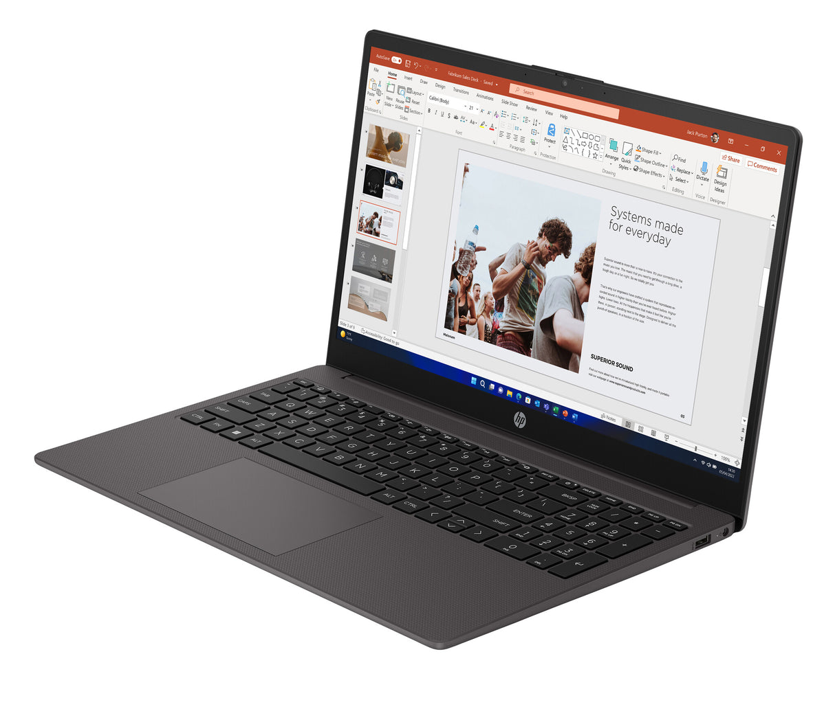HP 250 G10 Intel® Core™ i3 i3-1315U Laptop 39.6 cm (15.6") Full HD 8 GB DDR4-SDRAM 256 GB SSD Wi-Fi 6 (802.11ax) Windows 11 Pro Black