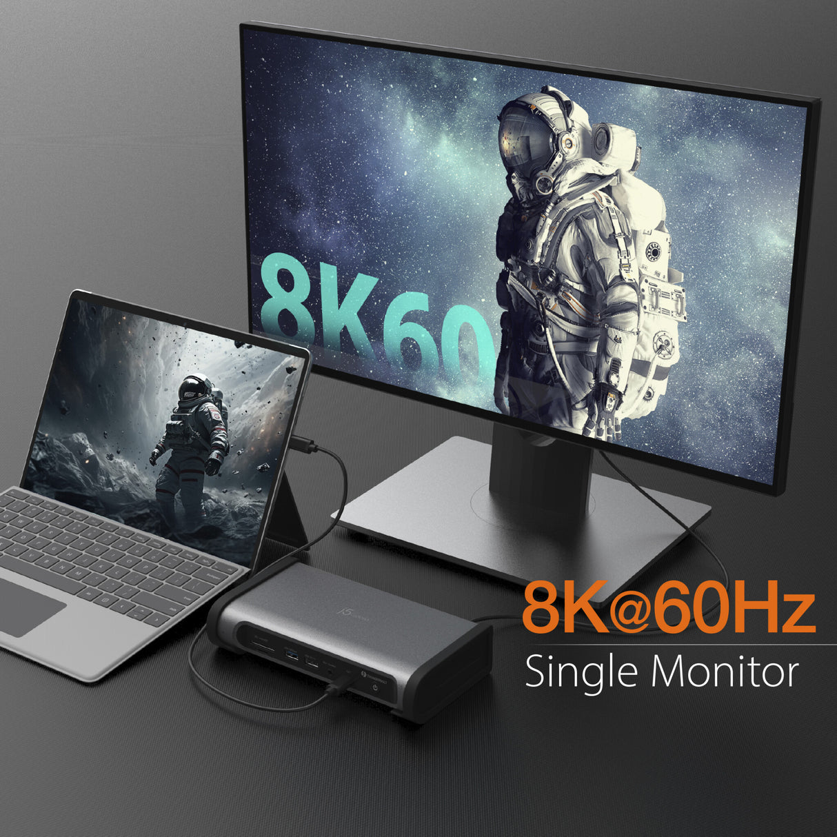 j5create JTD568 Thunderbolt™ 4 Quad Display Docking Station-UK, Black