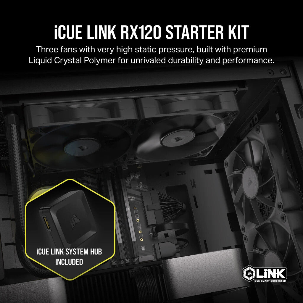 Corsair iCUE LINK RX120 Computer case Fan 12 cm Black 3 pc(s)