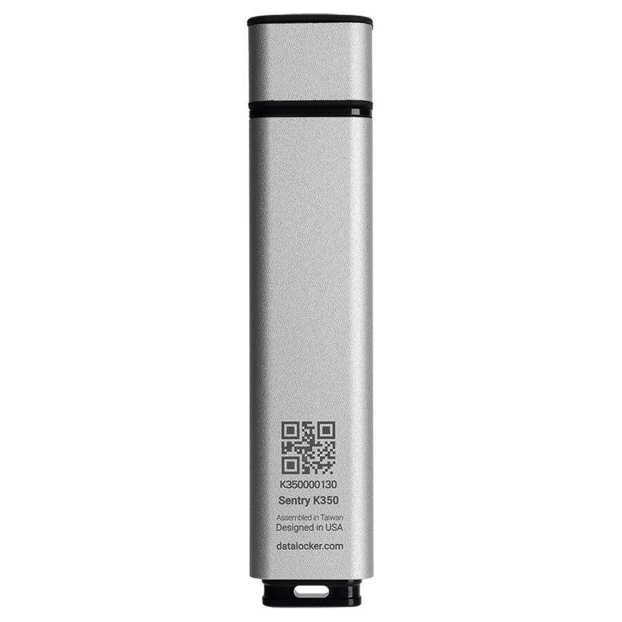 DataLocker Sentry K350 512 GB Encrypted USB Drive, FIPS 140-3 L3, AES 256-bit, MIL-STD-810G, Display with Keypad, USB A Connector compatible with 3.2 Gen 1 & USB 2.0