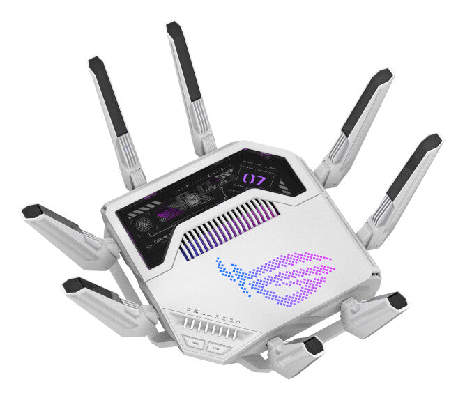 ASUS ROG Rapture GT-BE19000AI wireless router 10 Gigabit Ethernet Tri-band (2.4 GHz / 5 GHz / 6 GHz) White