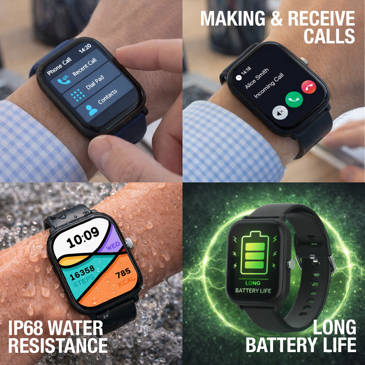 Entity AERO SMARTWATCH YELLOW NYLON 5.11 cm (2.01") TFT 48.7 mm Digital 240 x 296 pixels Touchscreen Black