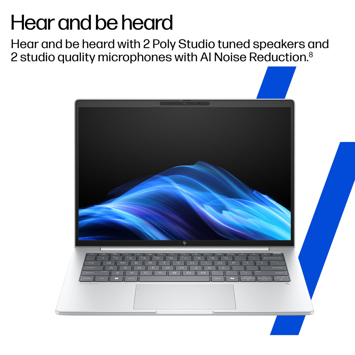 HP EliteBook 8 G1i 14 inch Notebook Next Gen AI PC Wolf Pro Security Edition Intel Core Ultra 7 258V Laptop 35.6 cm (14") WUXGA 32 GB LPDDR5x-SDRAM Wi-Fi 7 (802.11be) Windows 11 Pro