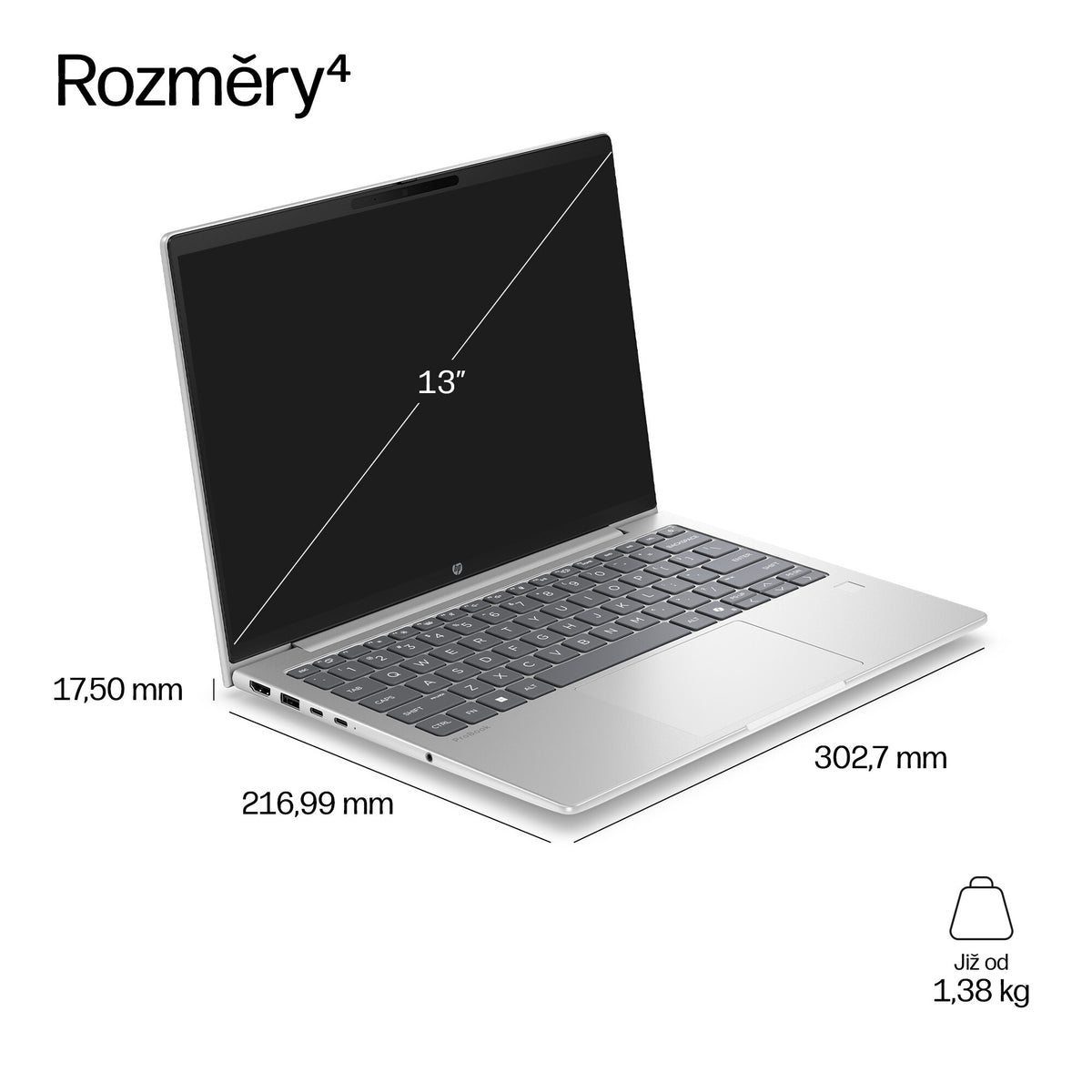HP E34TKET laptop 33.8 cm (13.3") Touchscreen WUXGA 16 GB DDR5-SDRAM 512 GB SSD Wi-Fi 6E (802.11ax) Windows 11 Pro AI PC Silver