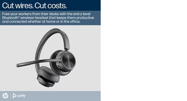 POLY Voyager 4320-M Microsoft Teams Certified Headset +BT700 dongle +Charging Stand