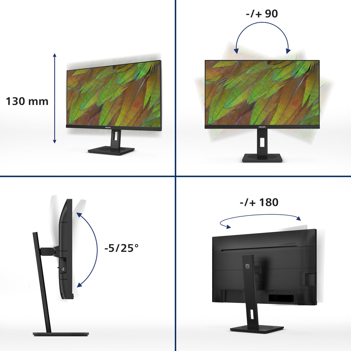 Philips 3000 series 27B1U3900/00 computer monitor 68.6 cm (27") 3840 x 2160 pixels 4K Ultra HD LCD Black