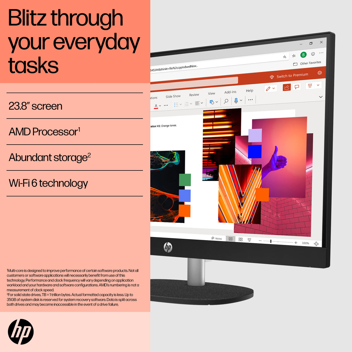 HP 24-cr0002na AMD Ryzen™ 7 7730U 60.5 cm (23.8") 1920 x 1080 pixels All-in-One PC 8 GB DDR4-SDRAM 512 GB SSD Windows 11 Home Wi-Fi 6 (802.11ax) White