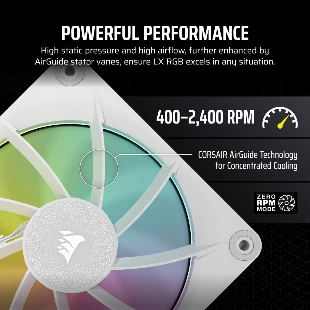 Corsair iCUE LINK LX120 RGB Computer case Fan 12 cm White 3 pc(s)
