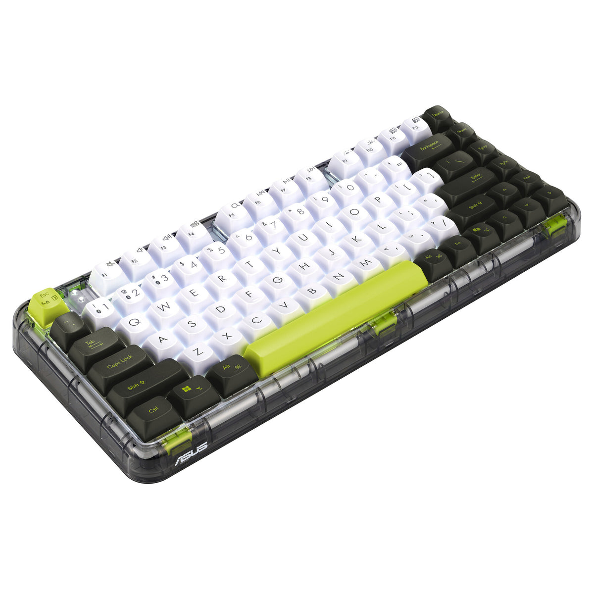 ASUS Jelly75 KD201 keyboard Universal USB + RF Wireless + Bluetooth Green, White, Black