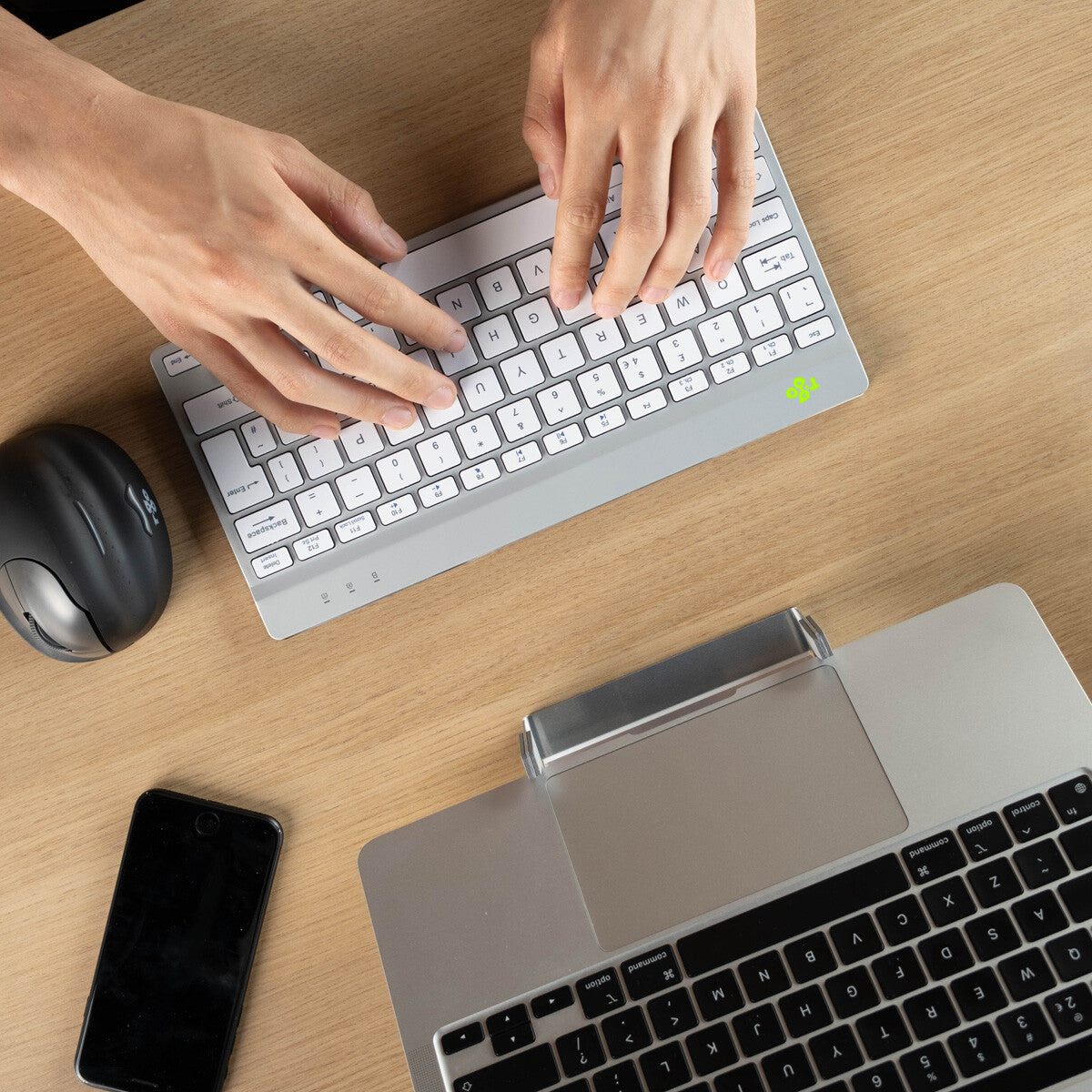 R-Go Tools Ergonomic keyboard R-Go Compact Break, compact keyboard with break software, QWERTY (UK), Bluetooth, white