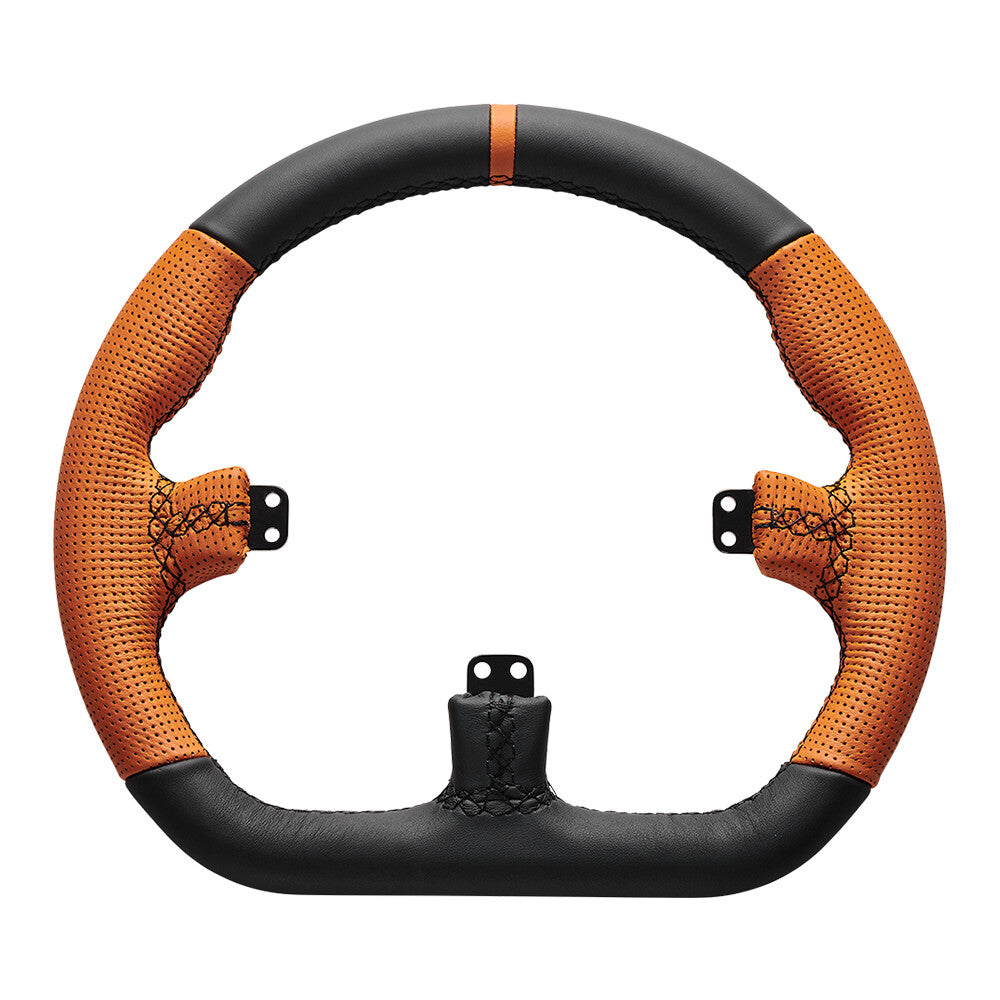 Asetek Closed D Orange Leather Rim Racing wheel