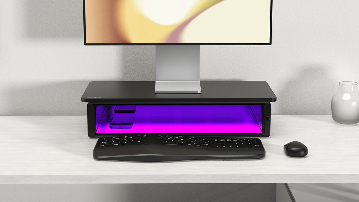 Kensington UVStand™ monitor stand with UVC sanitisation compartment