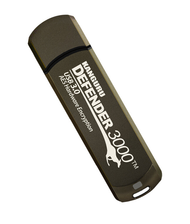iStorage Kanguru Defender 3000™ SuperSpeed USB 3.0 | Secure Flash Drive | FIPS 140-3 Level 3 pending, FIPS 140-2 Level 3 Certified | AES-XTS 256-bit Hardware Encryption | TAA Compliant|