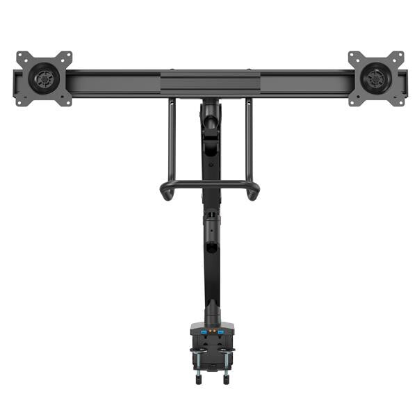 StarTech.com Desk Mount Dual Monitor Arm with USB & Audio - Slim Full Motion Adjustable Dual Monitor VESA Mount for up to 32" Displays - Ergonomic Articulating - C-Clamp/Grommet