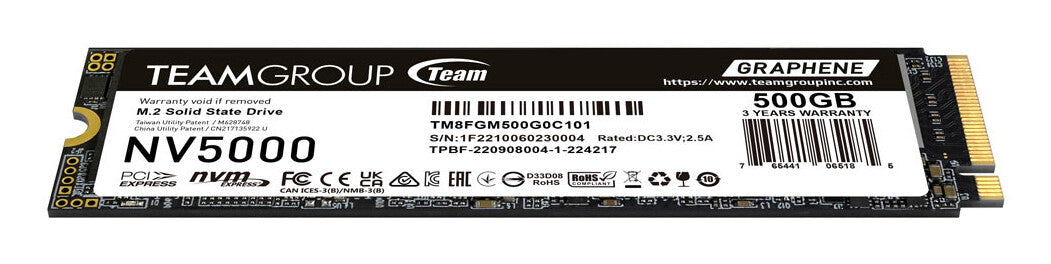 Team Group NV5000 500 GB M.2 PCI Express 4.0 NVMe 3D NAND