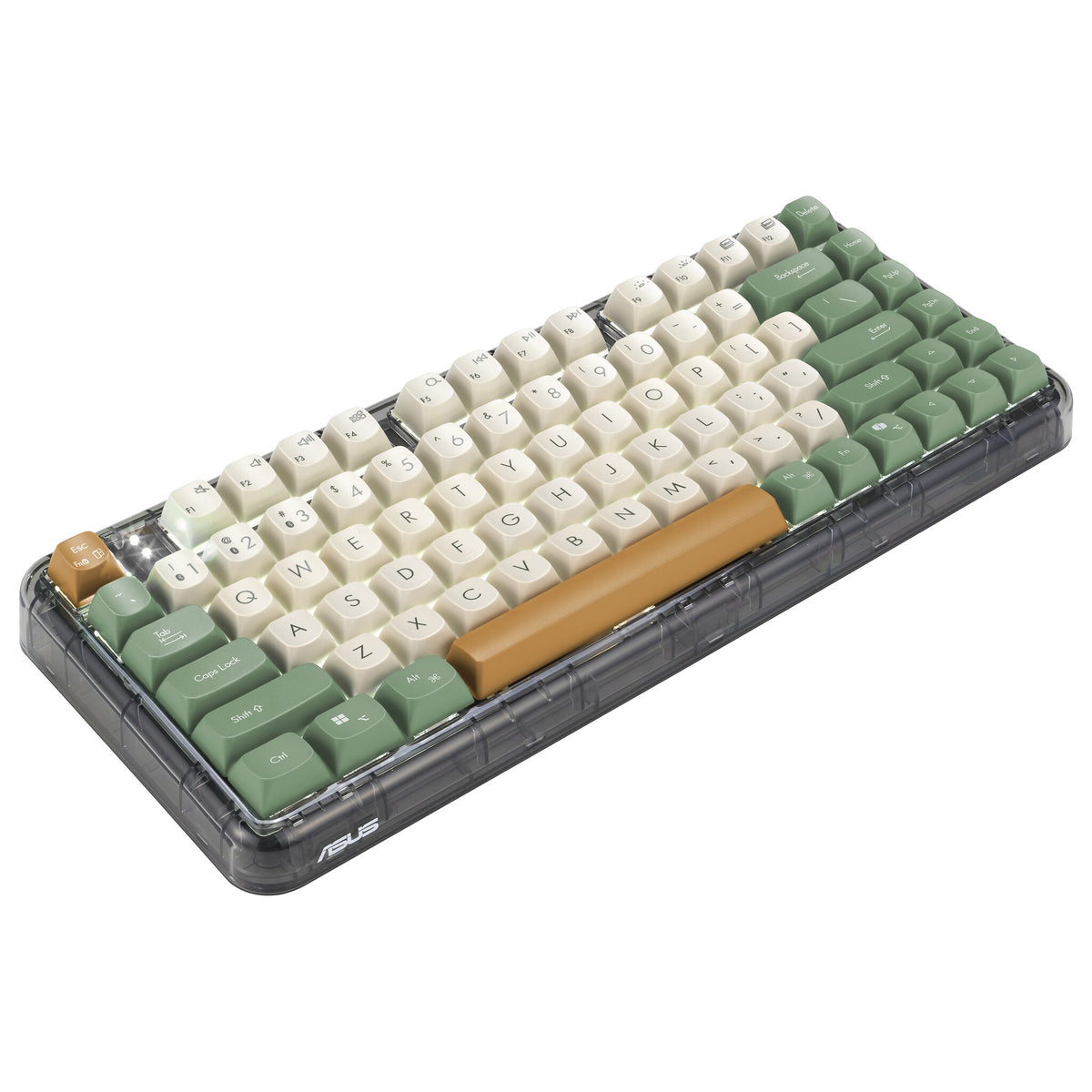 ASUS Jelly75 KD201 keyboard Universal USB + RF Wireless + Bluetooth Green, Beige, Orange