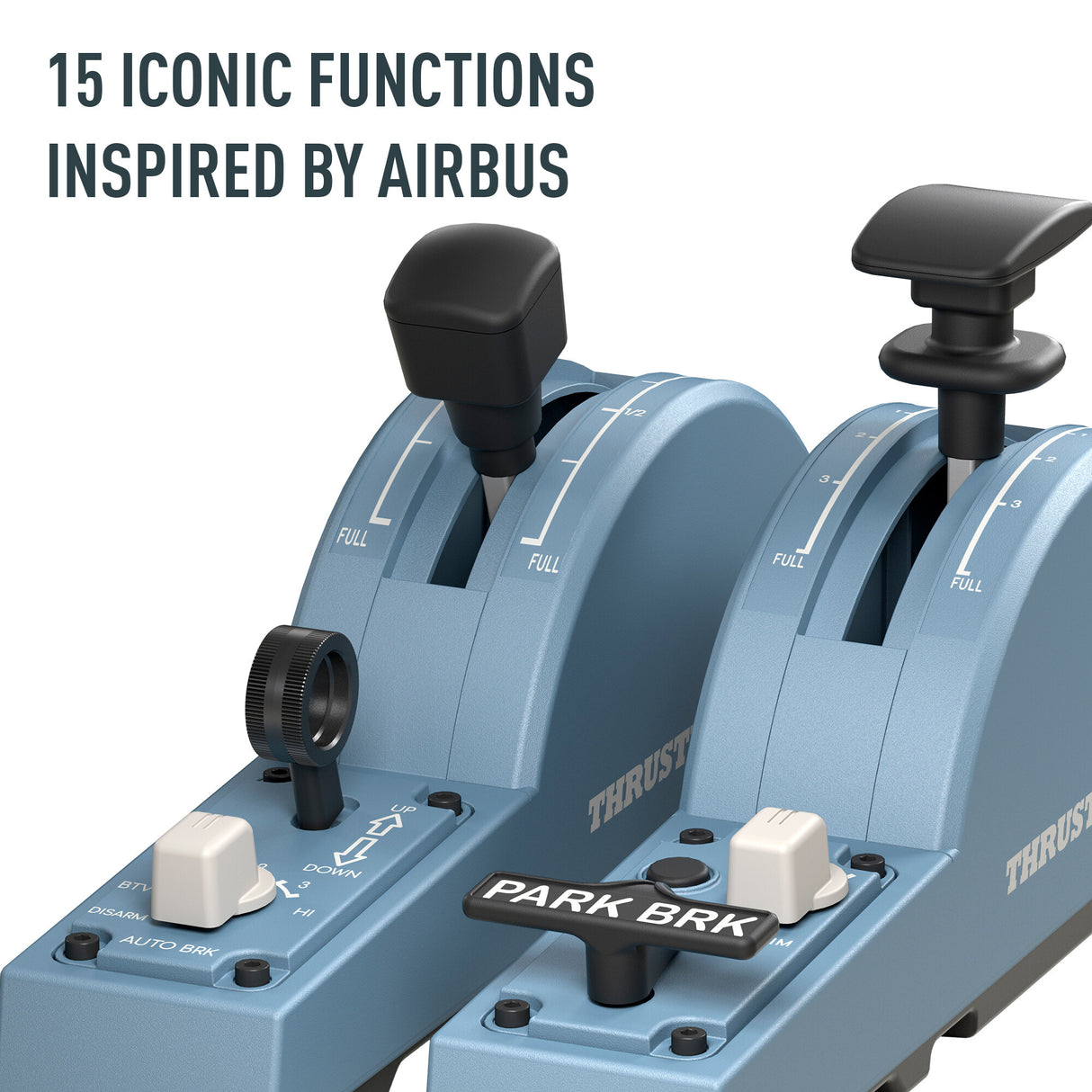 Thrustmaster TCA Quadrant Add-On Airbus Edition Blue Flight Sim Analogue / Digital PC