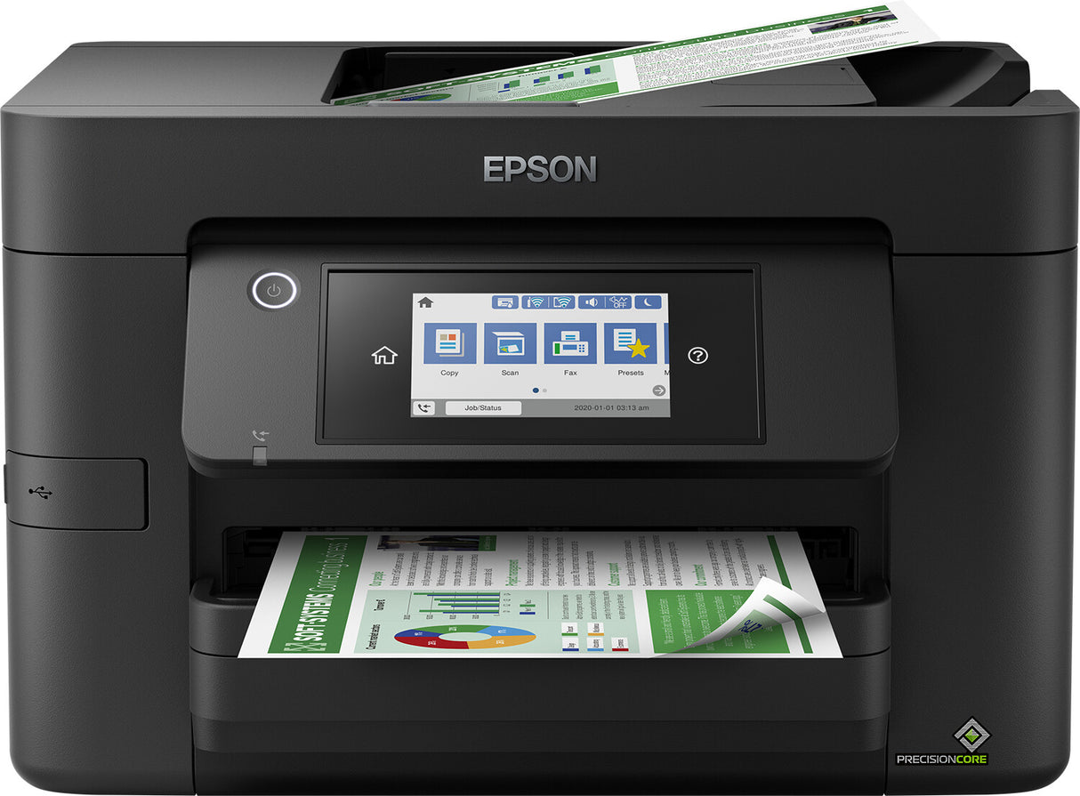 Imprimante jet d'encre Epson WorkForce WF-4820DWF C11CJ06401, A4, couleur, sans fil et Ethernet, tout-en-un avec télécopie, recto verso