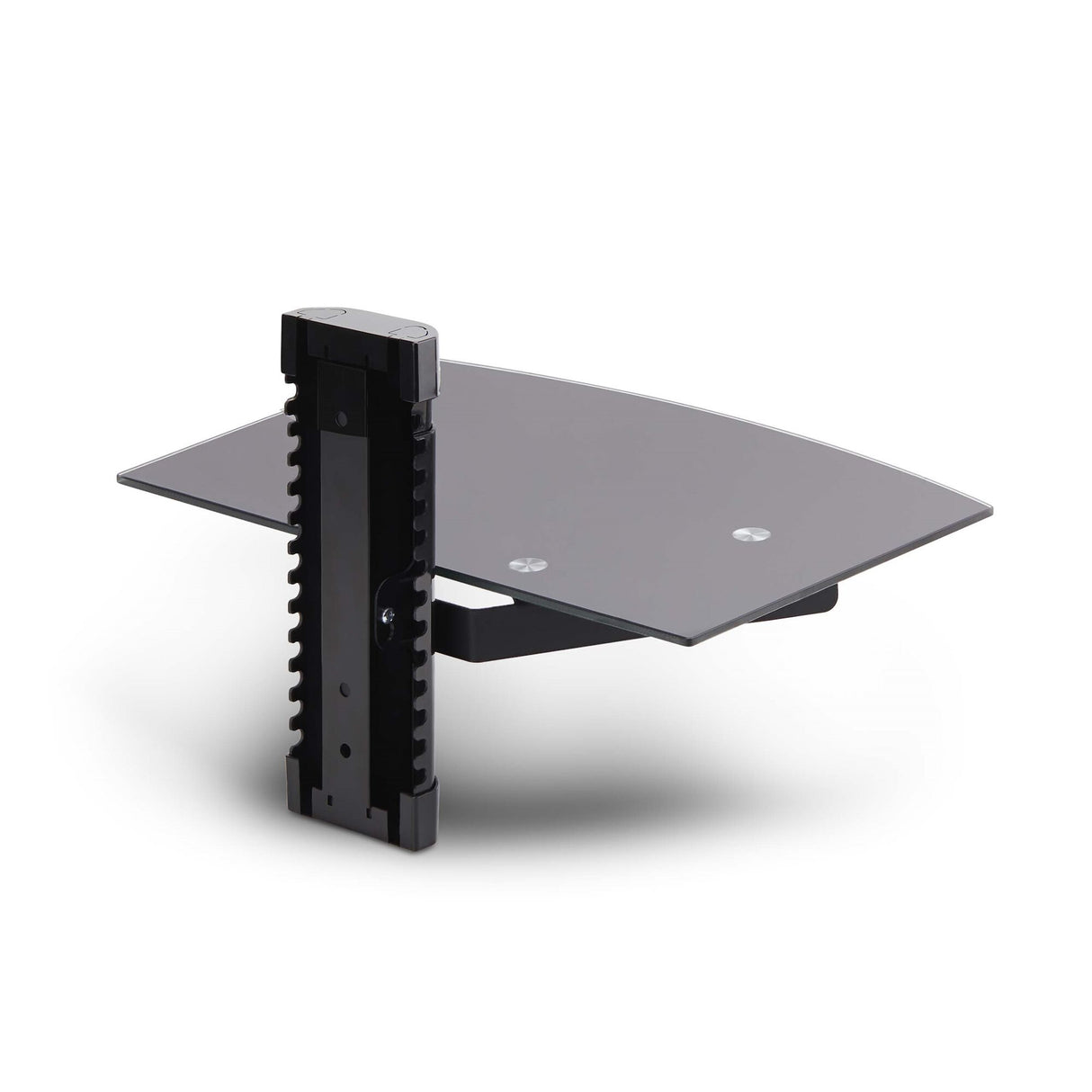StarTech.com Floating Wall-Mounted AV Shelf, Adjustable Height Shelf For Under TV, Organize A/V Equipment On Black Tempered Glass Shelf