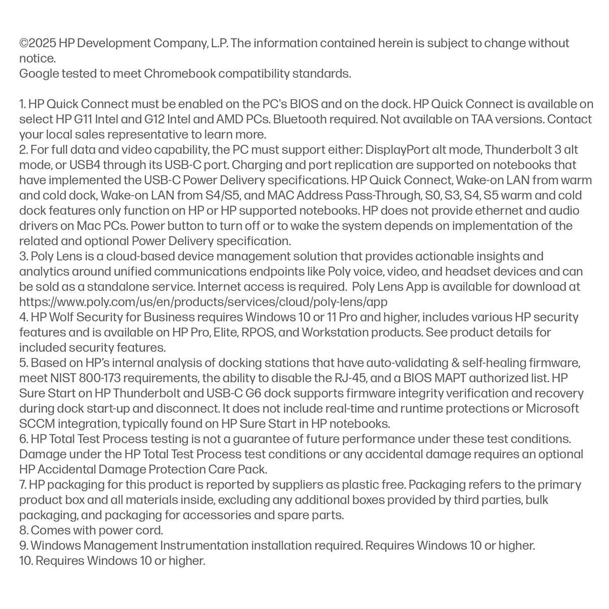 HP USB-C 100W G6 Dock