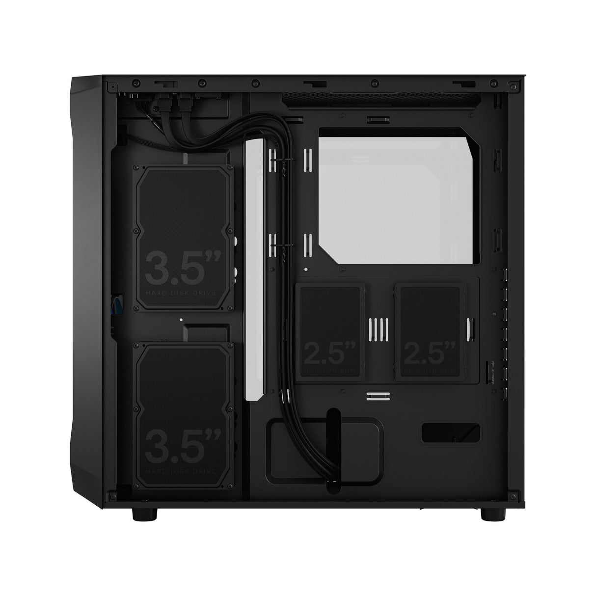 Fractal Design Focus 2 RGB (Black TG) Boîtier de jeu avec fenêtre en verre transparent, ATX, 2 ventilateurs RVB, contrôleur RVB, façade en maille, système de carénage innovant