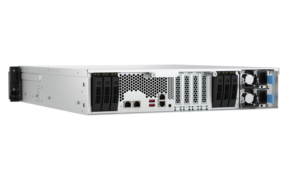 QNAP TS-H3077AFU-R7-64G NAS/storage server Rack (2U) AMD Ryzen™ 5 64 GB DDR5 0 TB QuTS hero Black, Metallic