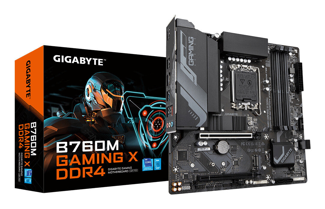 GIGABYTE B760M GAMING X DDR4 Motherboard - Supports Intel Core 14th Gen CPUs, 8+1+1 Phases Digital VRM, up to 5333MHz DDR4 (OC), 2xPCIe 4.0 M.2, 2.5GbE LAN, USB 3.2 Gen2