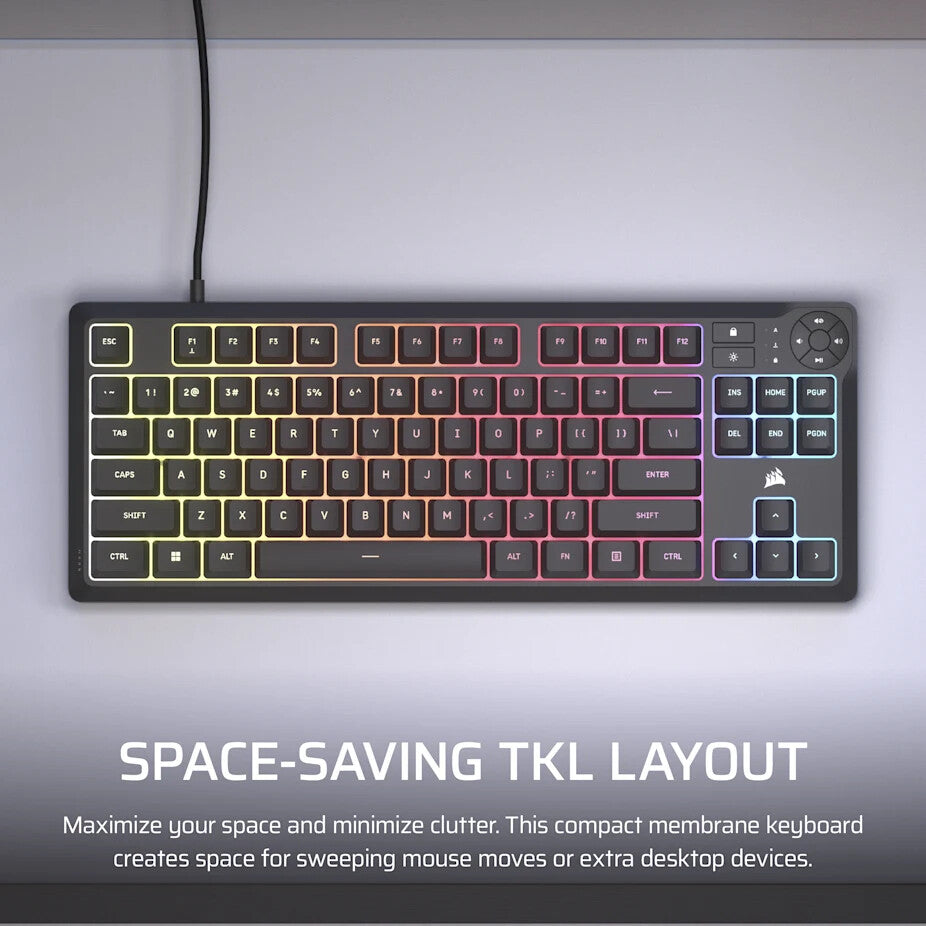 Corsair K55 CORE TKL RGB keyboard Gaming USB QWERTY UK English Black